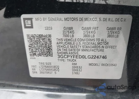 2020 Chevrolet Silverado 1500 4Wd Short Bed Lt Trail Boss из США, поврежденный, VIN 3GCPYFED0LG224746